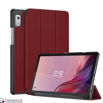 Dirbtinės odos atverčiamas dėklas - bordo spalvos Lenovo Tab M9 9.0 